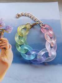 Akrylowa bransoletka kolorowa łańcuch