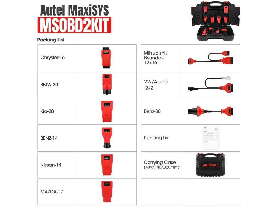 Autel Fichas Adaptadores OBD Máquinas MaxiCOM MaxiPRO MaxiSys (NOVO)