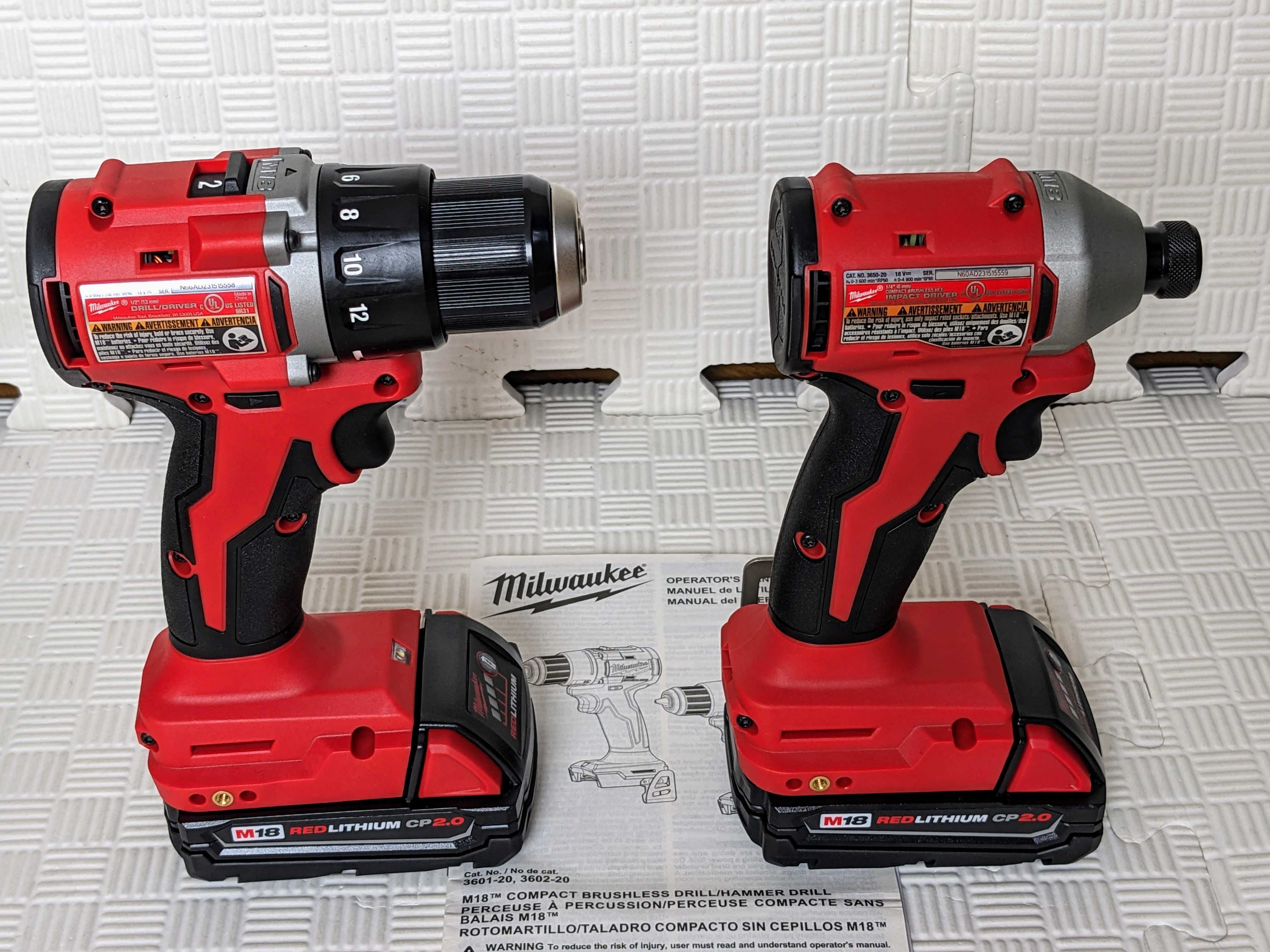 Набір Milwaukee 3692-22CT M18 шуруповерт 3601 імпакт 3650