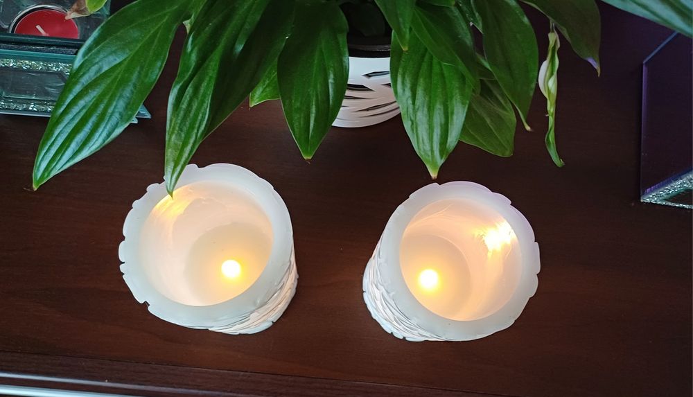 Świeca dekoracyjna Led woskowa  biała 18cm