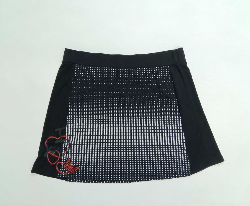 Czarna krótka ołówkowa spódnica w kratę Desigual rozmiar M/L