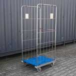 Rollkontener (rollcage, rollbox) wózek siatkowy transportowy niebieski