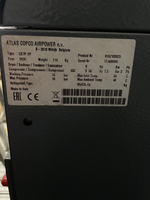 Atlas copco compressor a ar