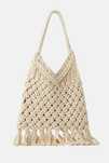 ZARA torebka koszyk shopper 1120/004 ecru frędzle super hit Poznań