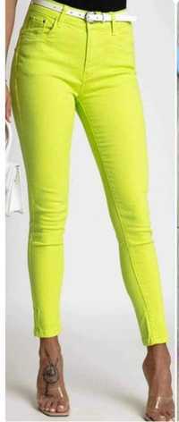 Spodnie rurki slim limonka neon m.sara xs
