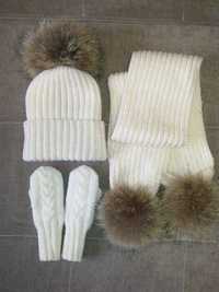 Новый комплект: зимняя шапка, шарф, рукавички