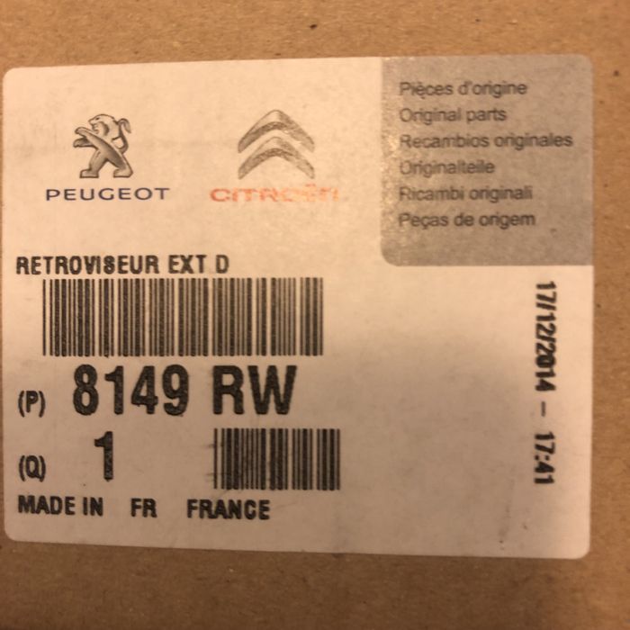 Nowe Citroen C3 Peugeot 2009 lusterko lewe elektr fabr  nowe oryg