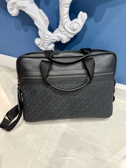 TOMMY HILFIGER Чоловіча чорна сумка для ноутбука