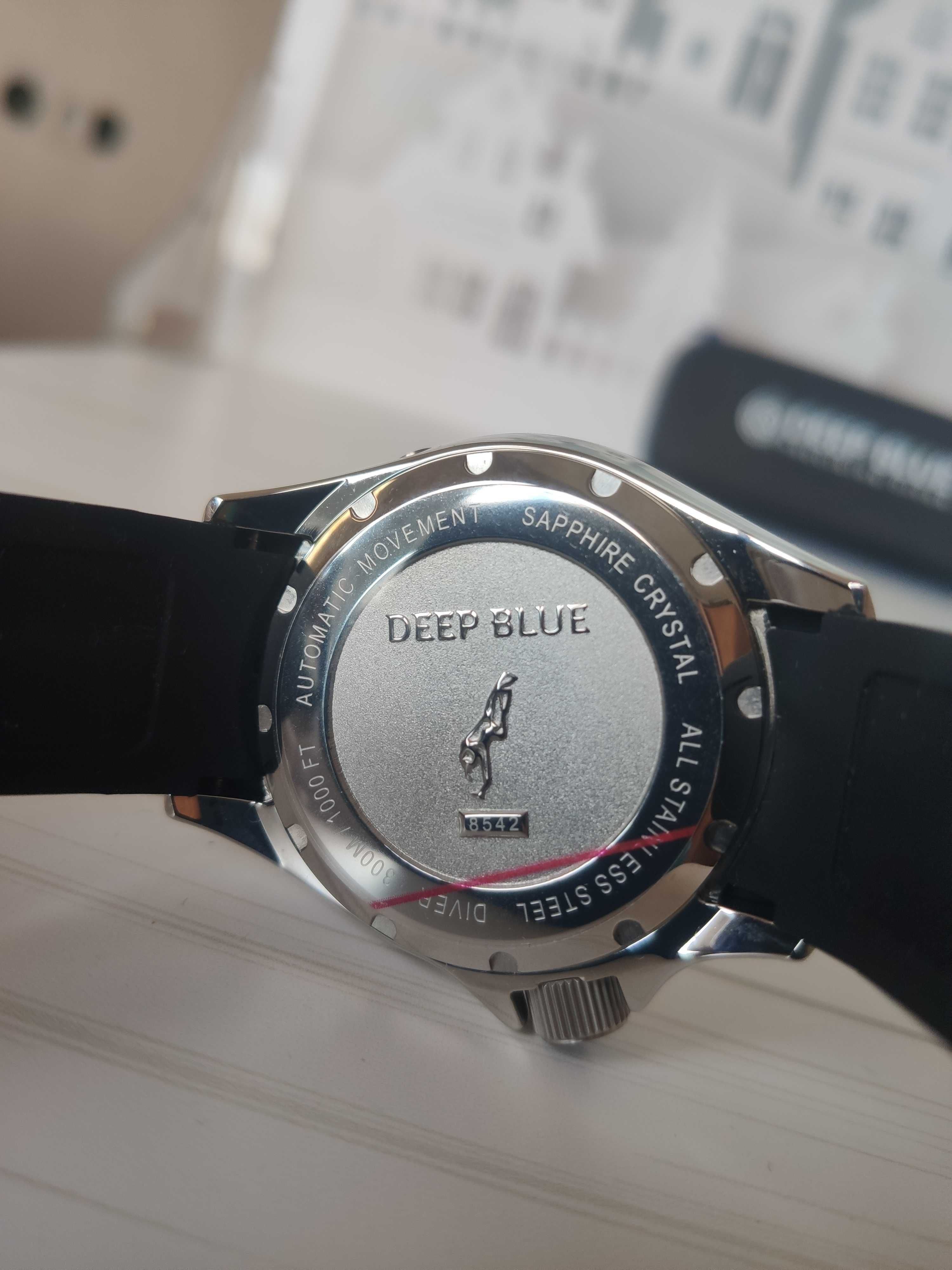 НОВЫЕ Seiko черные часы синие deep blue классика дайверы  тактические