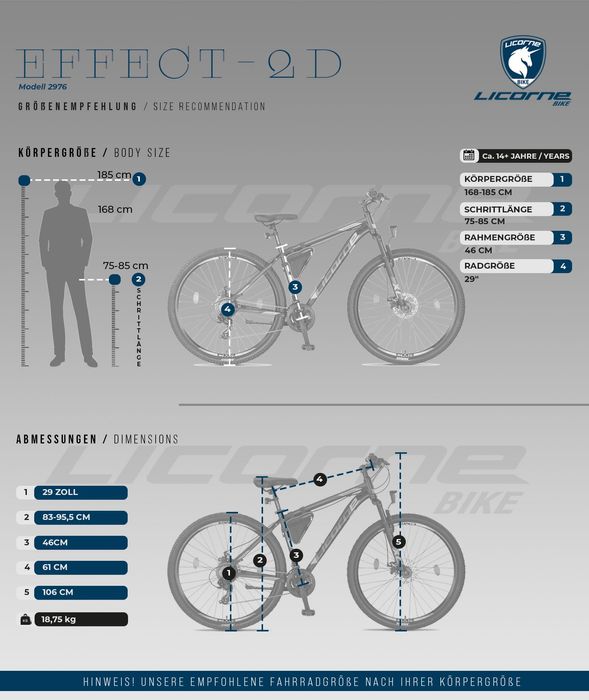 EFFECT 29 niemiecki rower górski MTB HARDTAIL ALU rama TARCZE