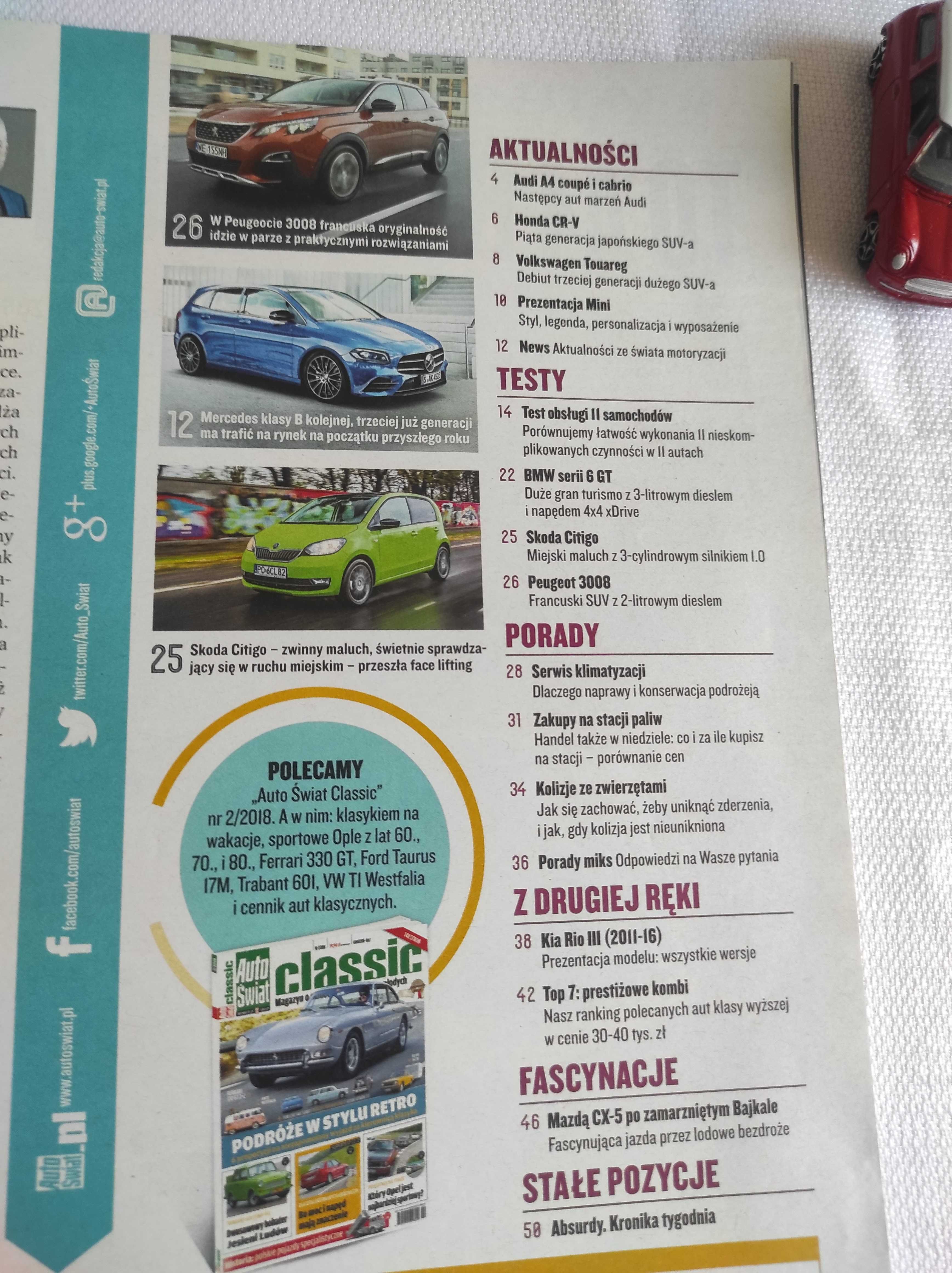 Czasopismo Auto Świat WYSZUKAJ POJAZD 3/2018 Citigo 6GT Mini Touareg