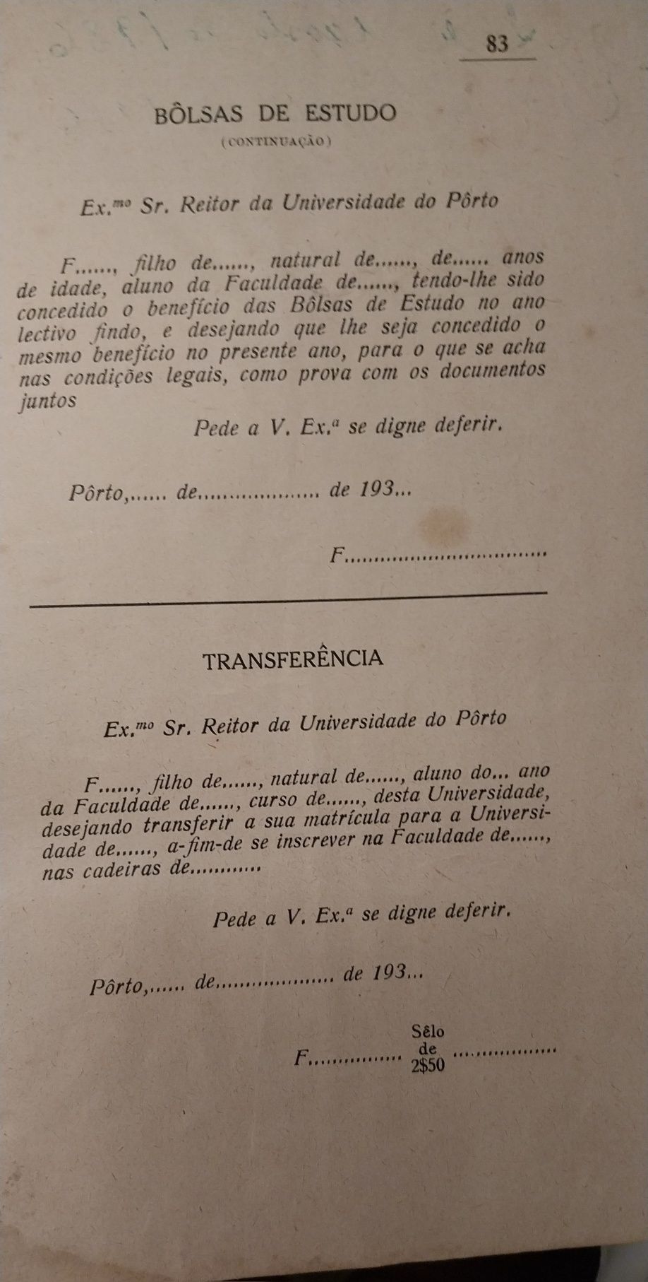 Universidade do Porto -Guia do estudante 1934