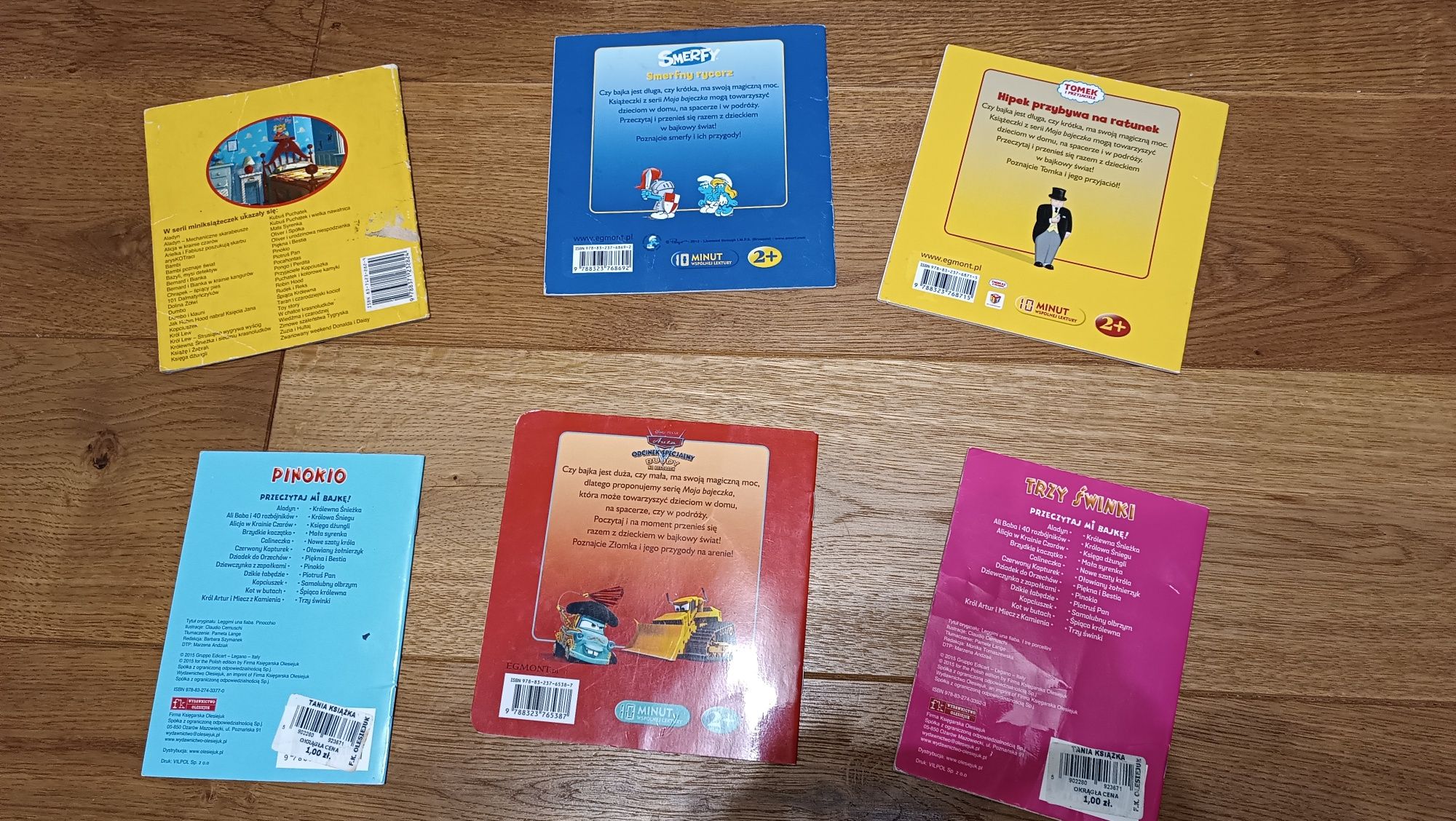 Zestaw książeczek toy story smerfy Tomek przyjaciele auta