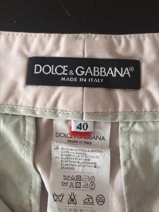 Beżowe spodnie Dolce Gabbana 40 L bawełniane nad kostkę chinosy