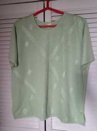Zielona bluzka z dzianiny z krótkim rękawem, rozmiar XXXL