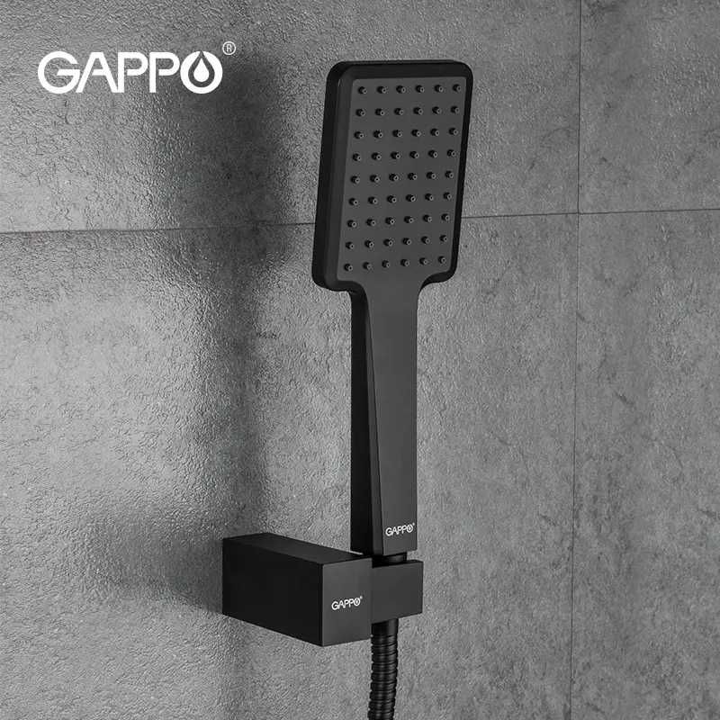 Премиум смеситель для ванны латунь черный Gappo G3207-6, змішувач