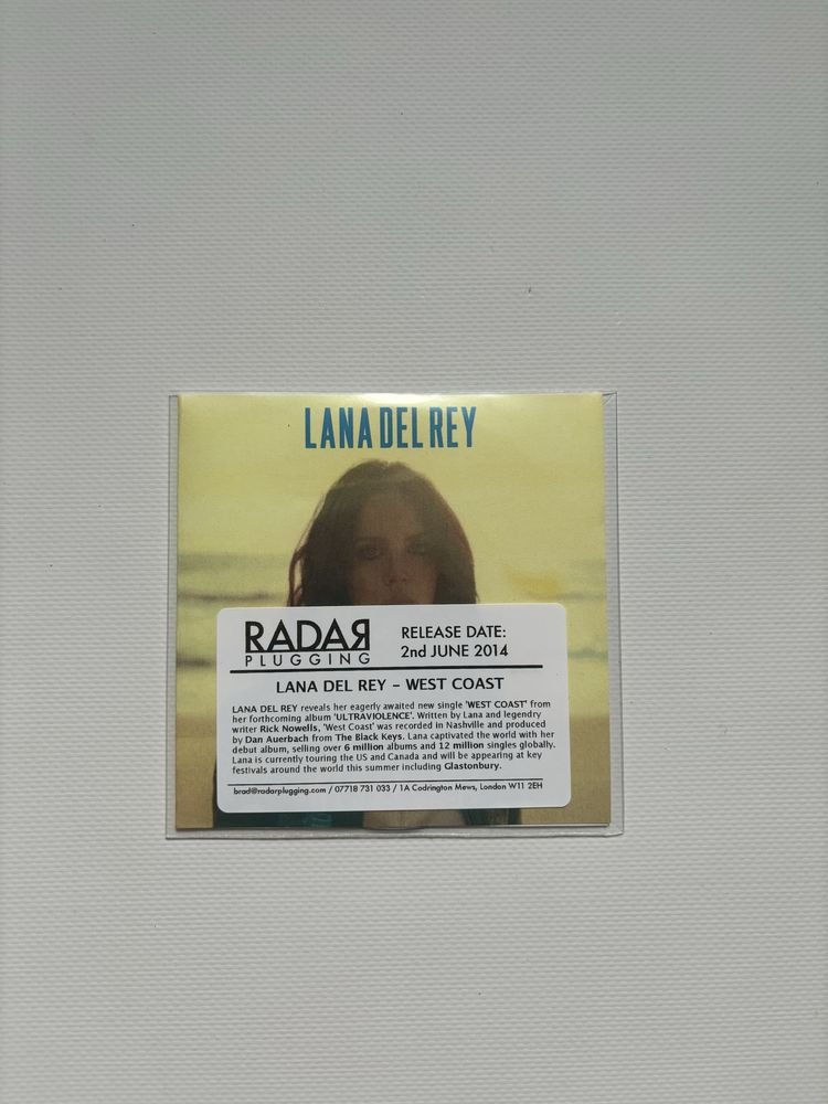 Lana Del Rey - West Coast - Promo CD
