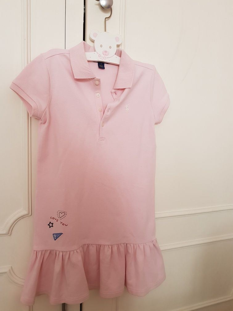 Vestido malha d algodão - cor de rosa com desenhos ( Ralph Lauren or