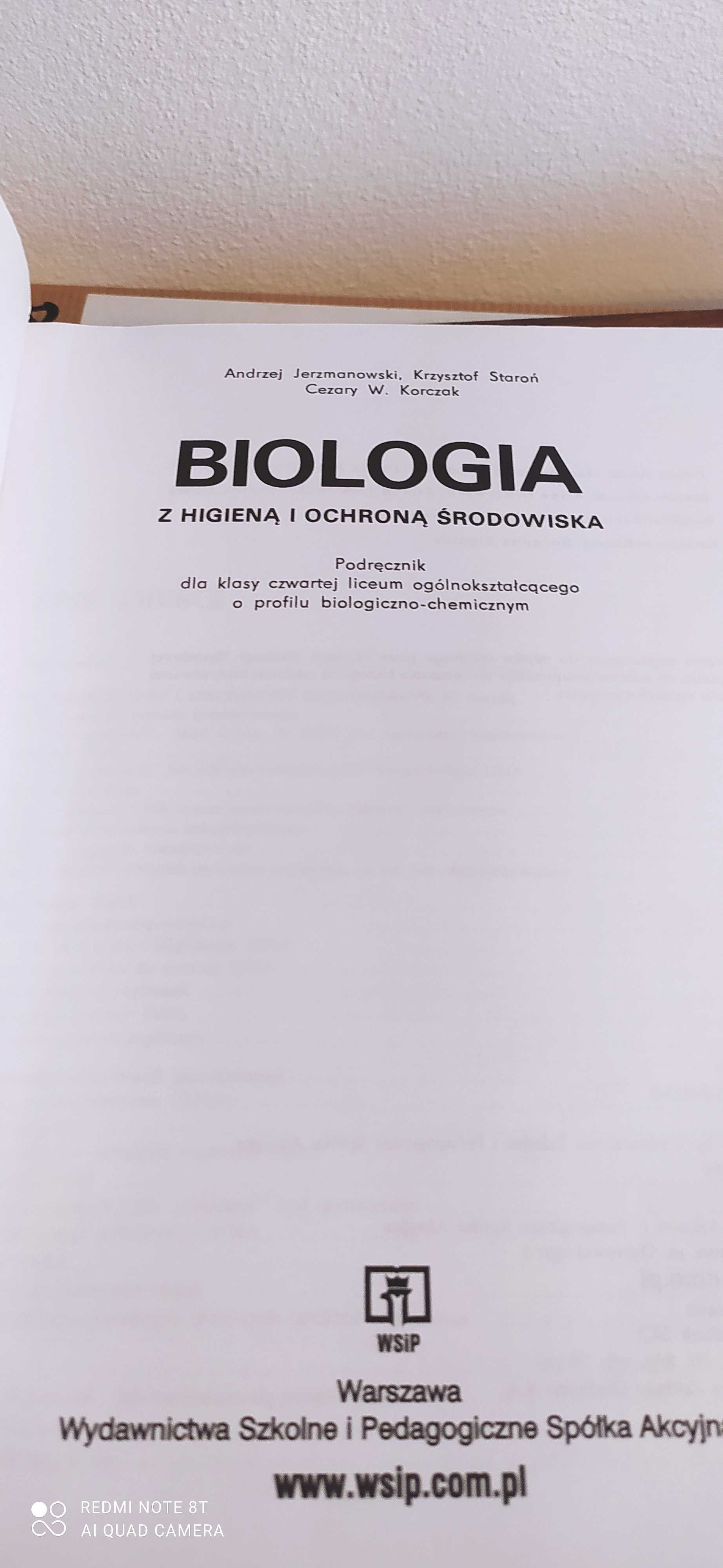 Podręcznik Biologia dla klasy 4 liceum ogólnokształcącego WSIP
