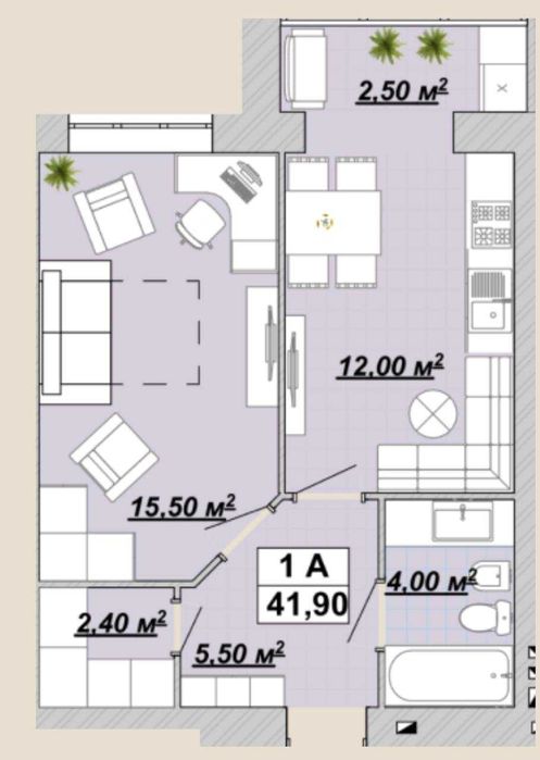 1 кім 42м2!Крутий Вигляд в ЦЕНТРІ + Гардеробна(Реальні Фото)