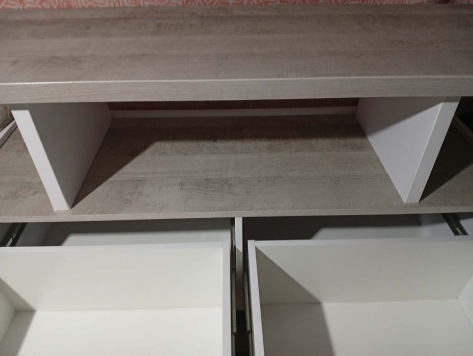 Комод-тумба білий + сірий дуб у гарному стані