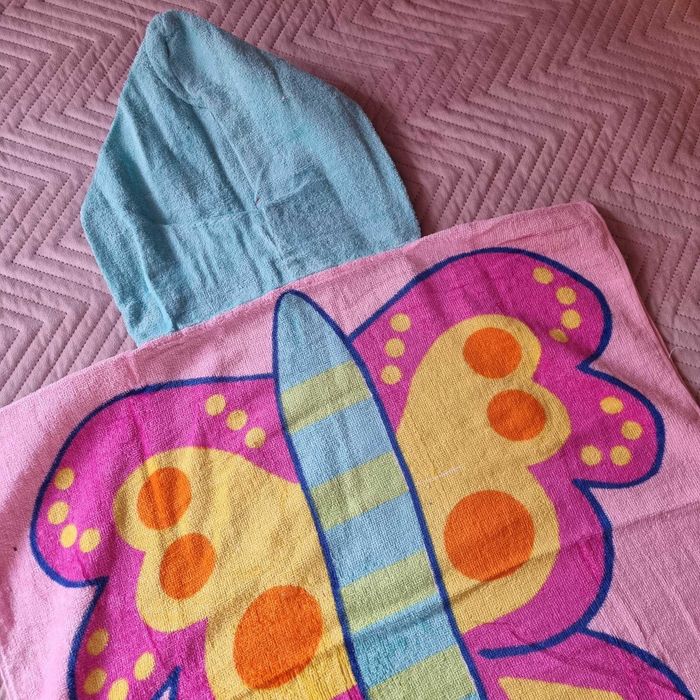 2 ręczniki z kapturem dla dzieci - motylek i syrenka