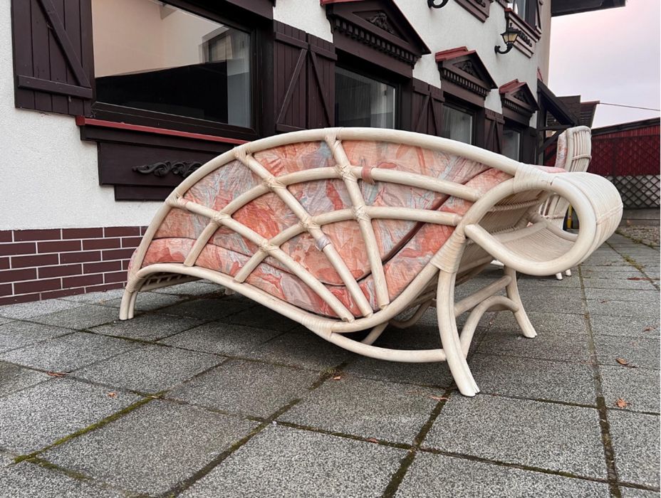 Sofa ogrodowa naturalny bambus/rattan. Flechtatelier Schütz. Lata 80