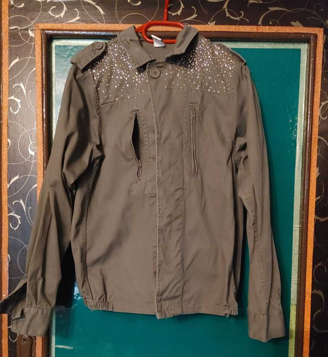 Kurtka katana Vila khaki cyrkonie xs/s/m piękna