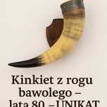 Unikat/Vintage kinkiet z naturalnego rogu – lata 80., ręczna oprawa.