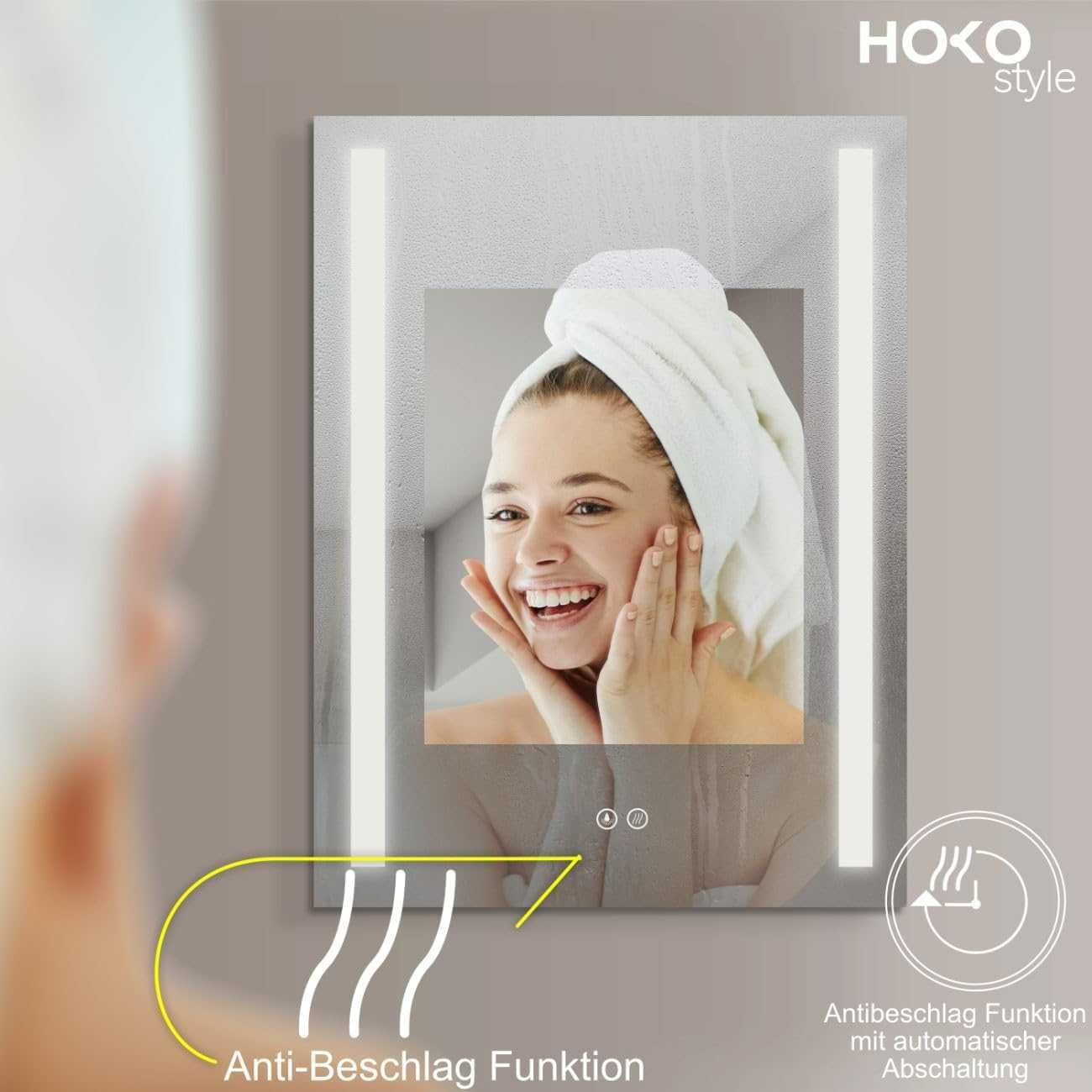 Lustro łazienkowe 50 x 70 cm LED HOKO