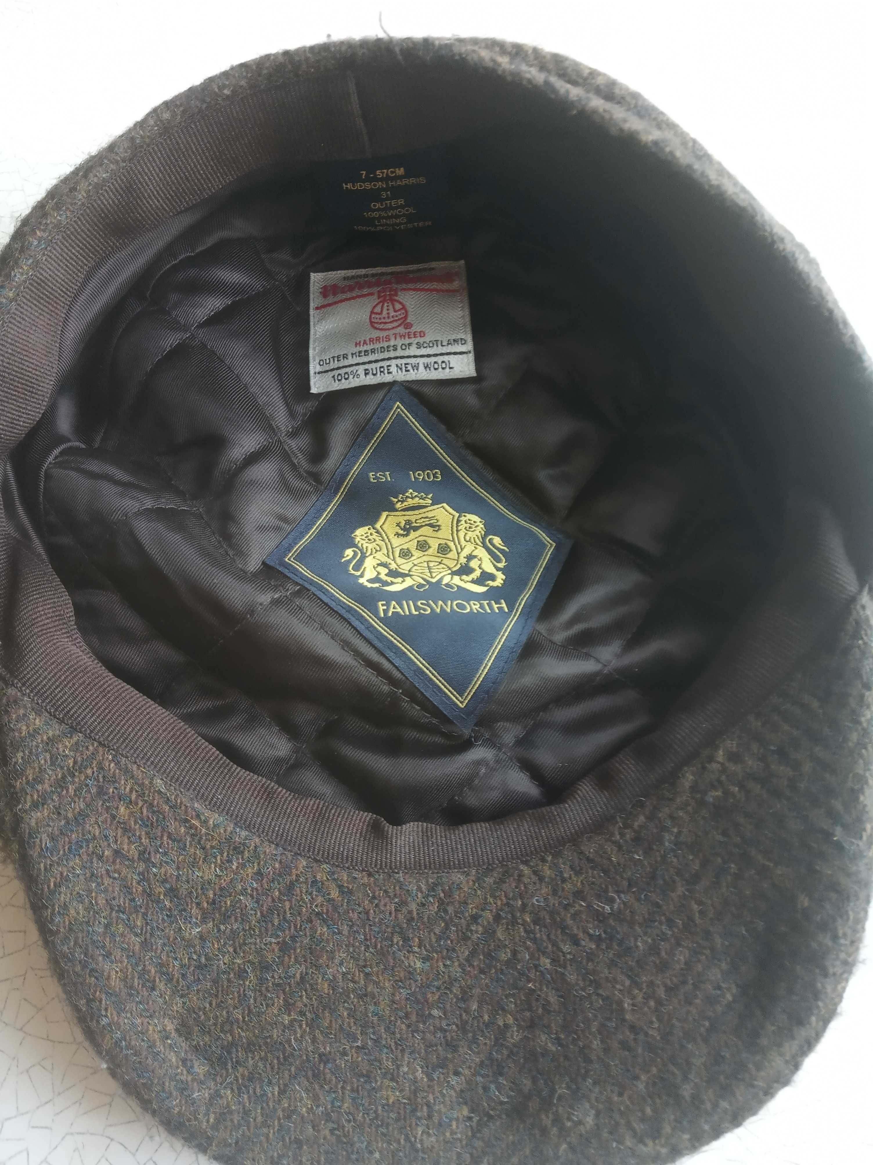 Кепки 6, 8-клинки твидовые Harris Tweed, Moon, размер 57-58 см