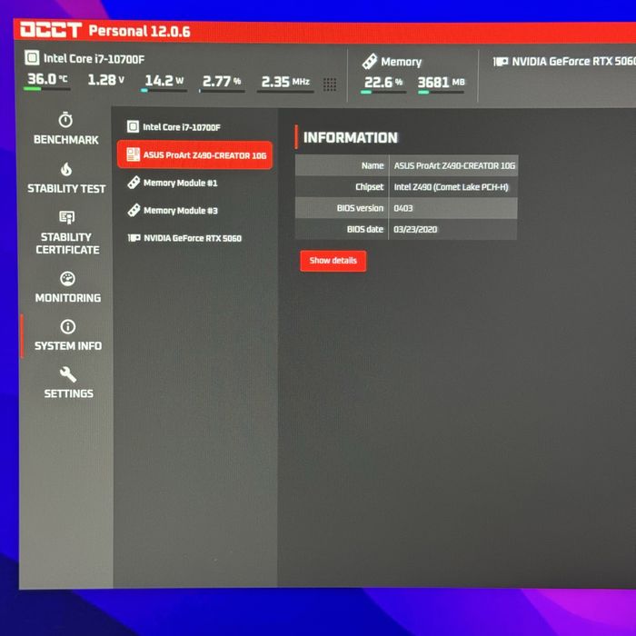 Топ комплект i7 10700F, Z490 Asus Pro Art Creator материнська плата