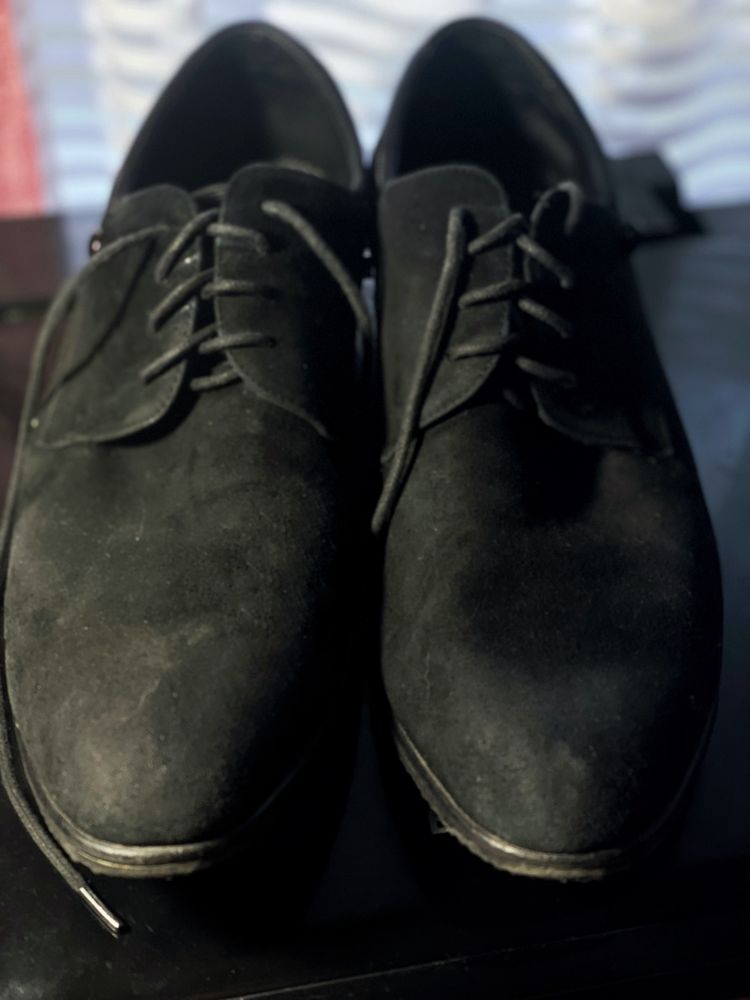 Мужские замшевые черные туфли