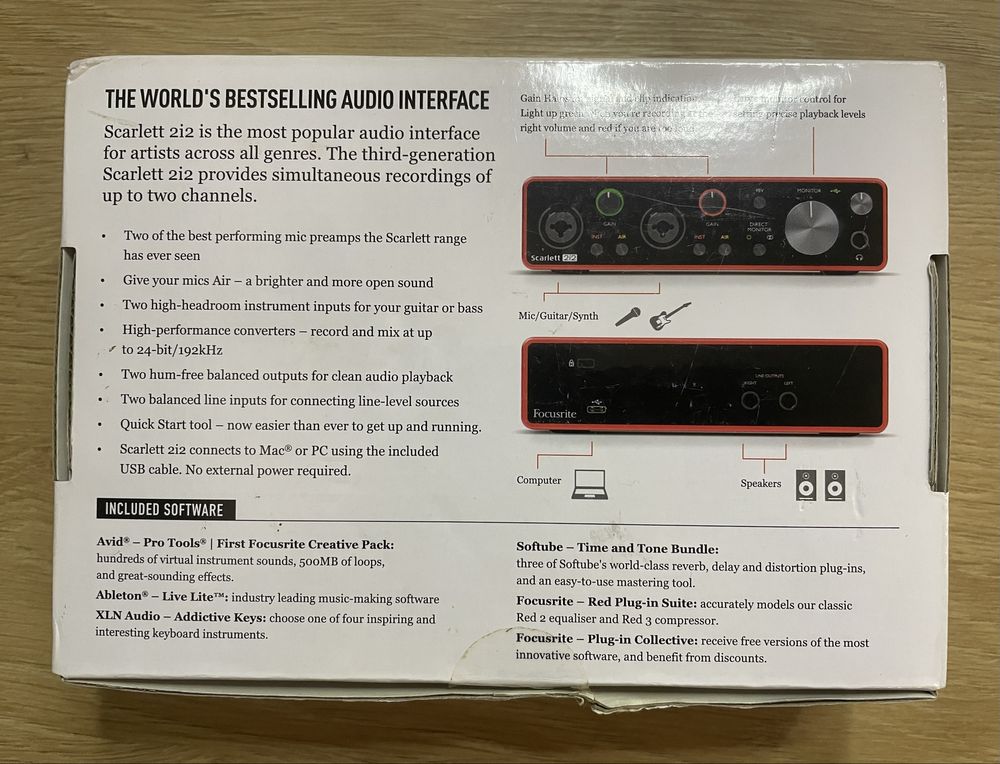 Аудіоінтерфейс Focusrite Scarlett 2i2 3-gen 2-in/2-out Audio Interface