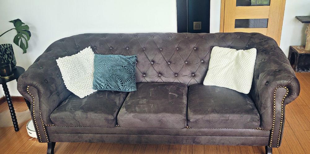 Kanapa w stylu Chesterfield + szezlong gratis