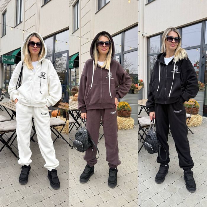 Женский теплый костюм флис 42-52 черный,шоколад Жіночий теплий костюм