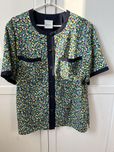 Elegancka kolorowa bluzka z krótkim rękawem 42/XL