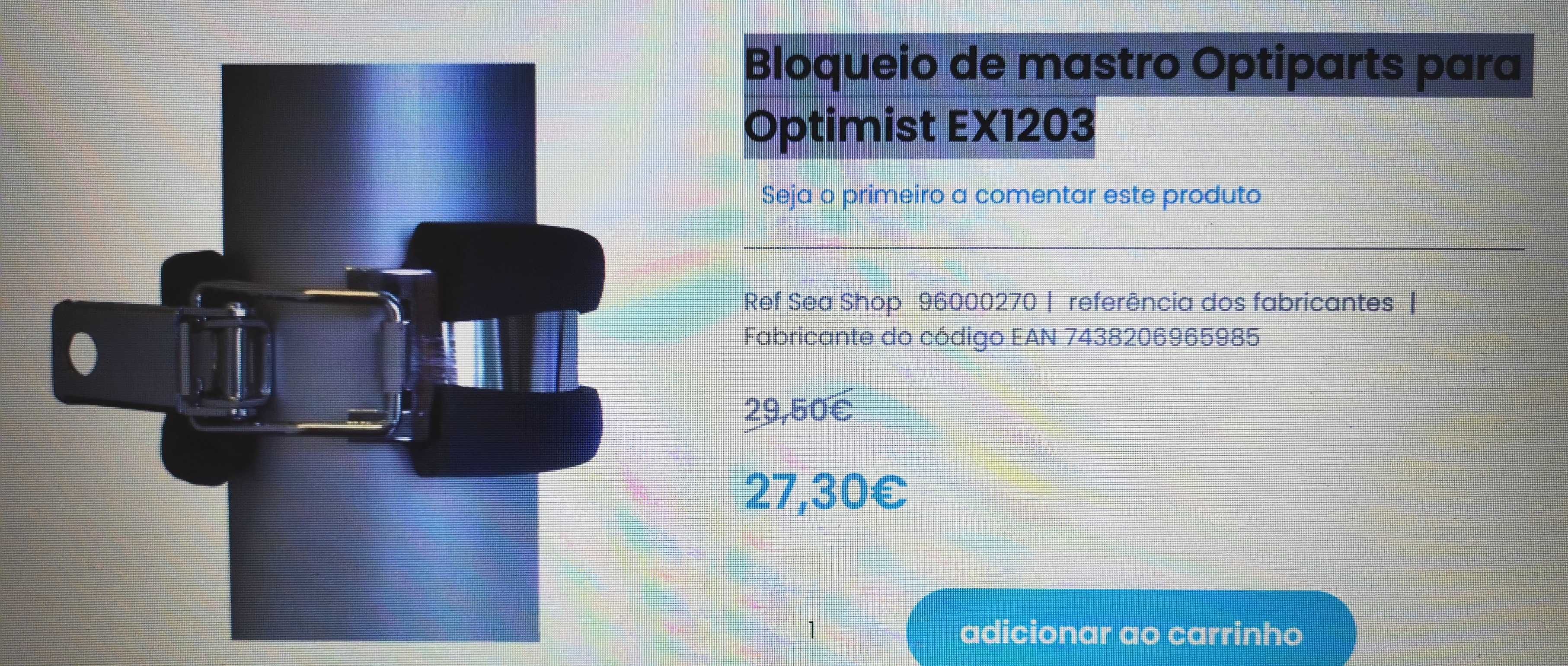 Vela - Bloqueio de mastro Optiparts para Optimist EX1203