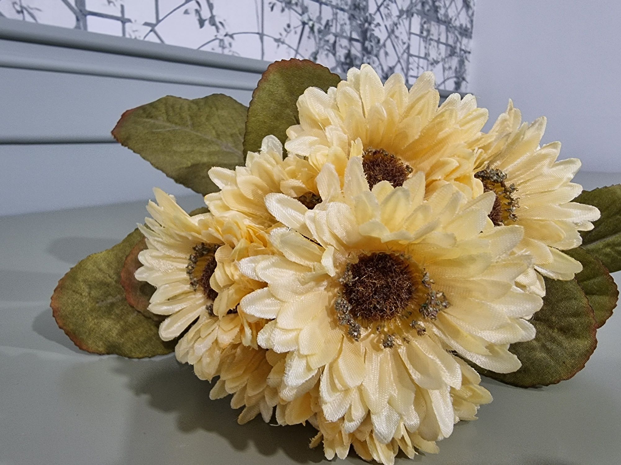 Sztuczne kwiaty bukiet bukiety do wazonu margaretki