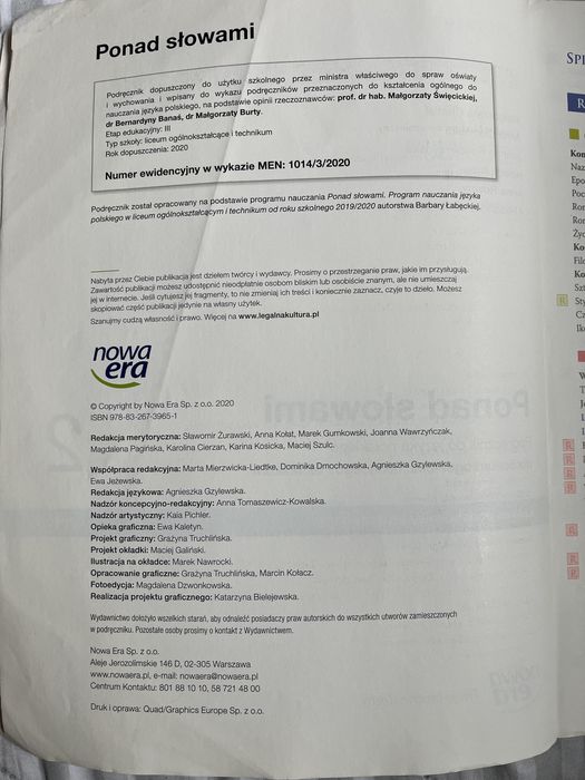 Podręcznik do języka polskiego Ponad słowami 2 część 1