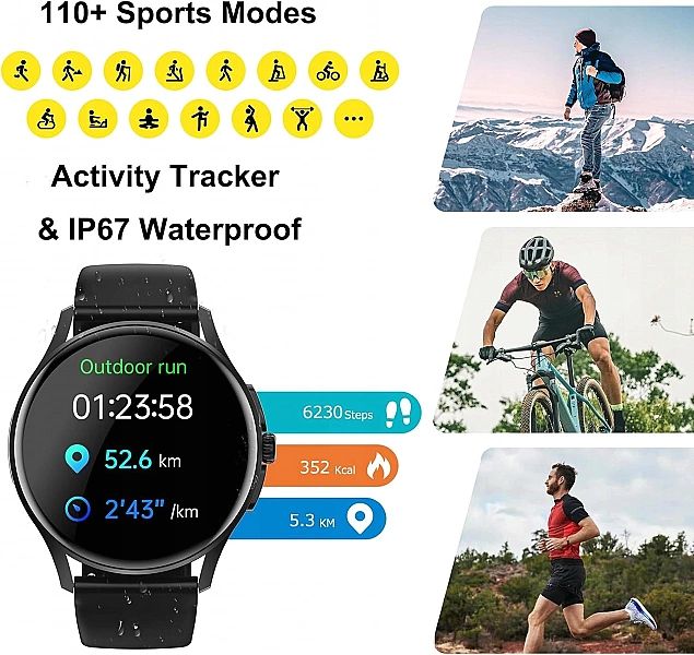 Smartwatch, Zegarek Męski, Damski, Ekg/Hrv/Sen, Krwi/Spo2/Tętna Z Blue