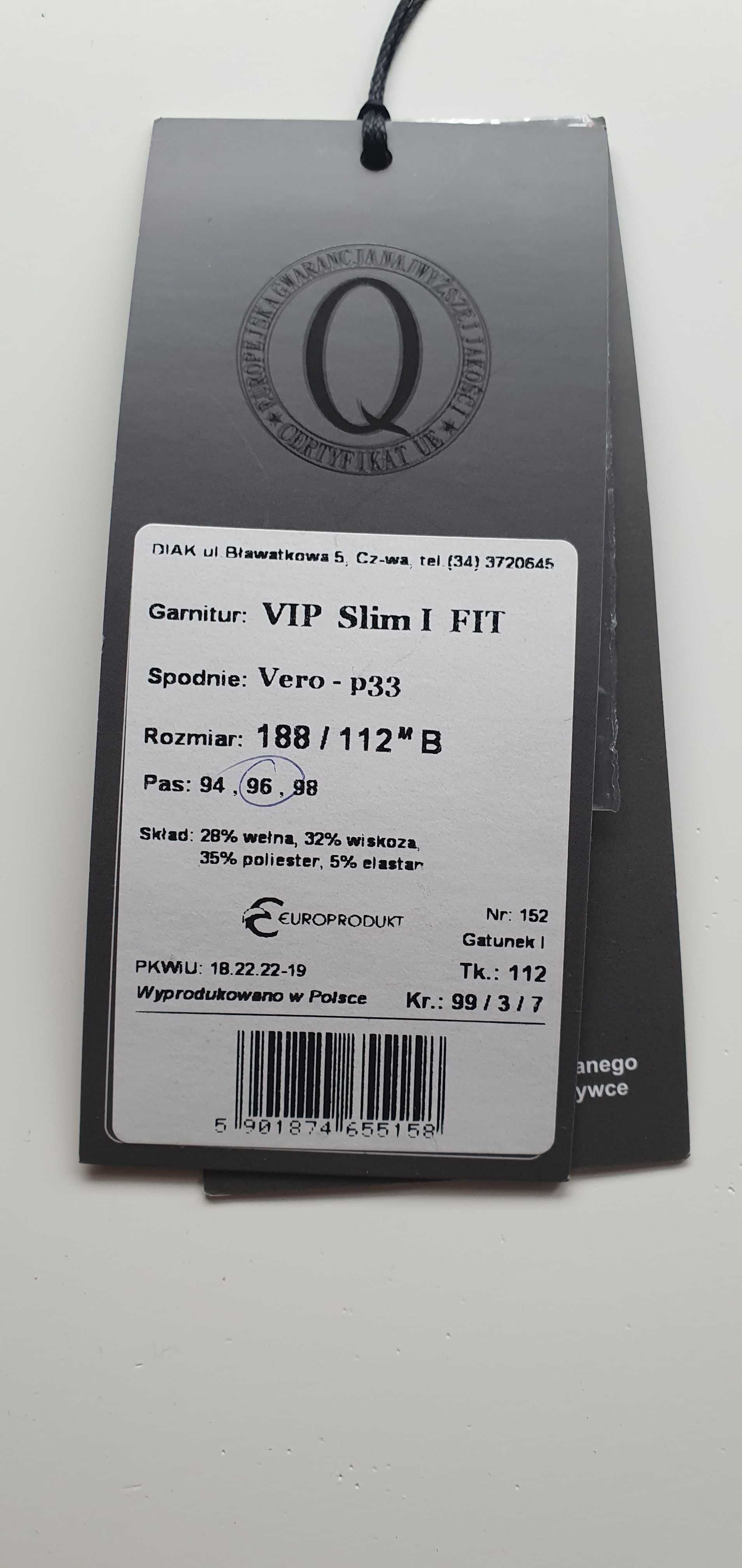 Garnitur diak vip slim i fit rozmiar 188/112