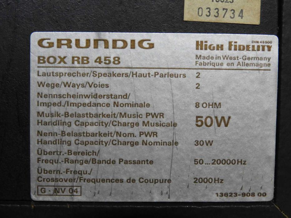 Kolumny Grundig RB 458 stereo do zestawu