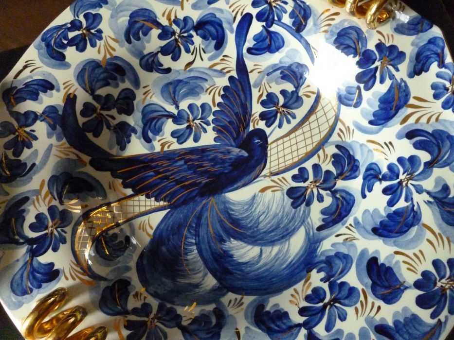 Stara rzadka cenna piekna patera recznie malowana