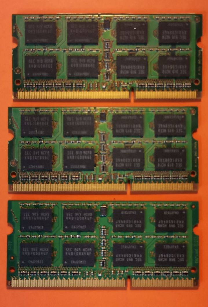 3x 2GB Memória DDR3 Samsung 204 pin Portátil