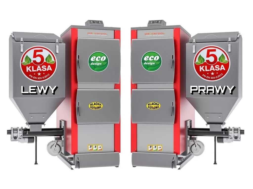 Kocioł piec CO z podajnikiem na EKOGROSZEK 75kW 5klasa Ecodesign 700m2