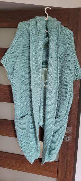 Kardigan oversize miętowy