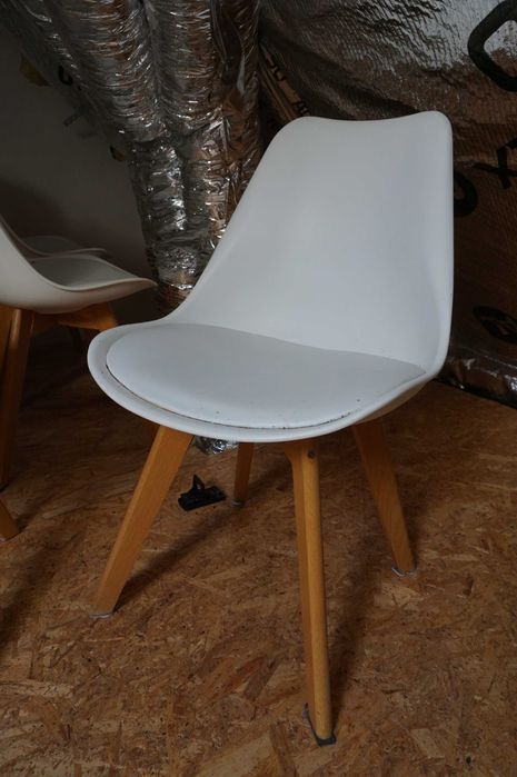 8 szt białe krzesła kubełkowe~ skandynawskie