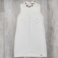 Biała sukienka ze zdobieniem prosta, Mohito, rozmiar 34/ XS