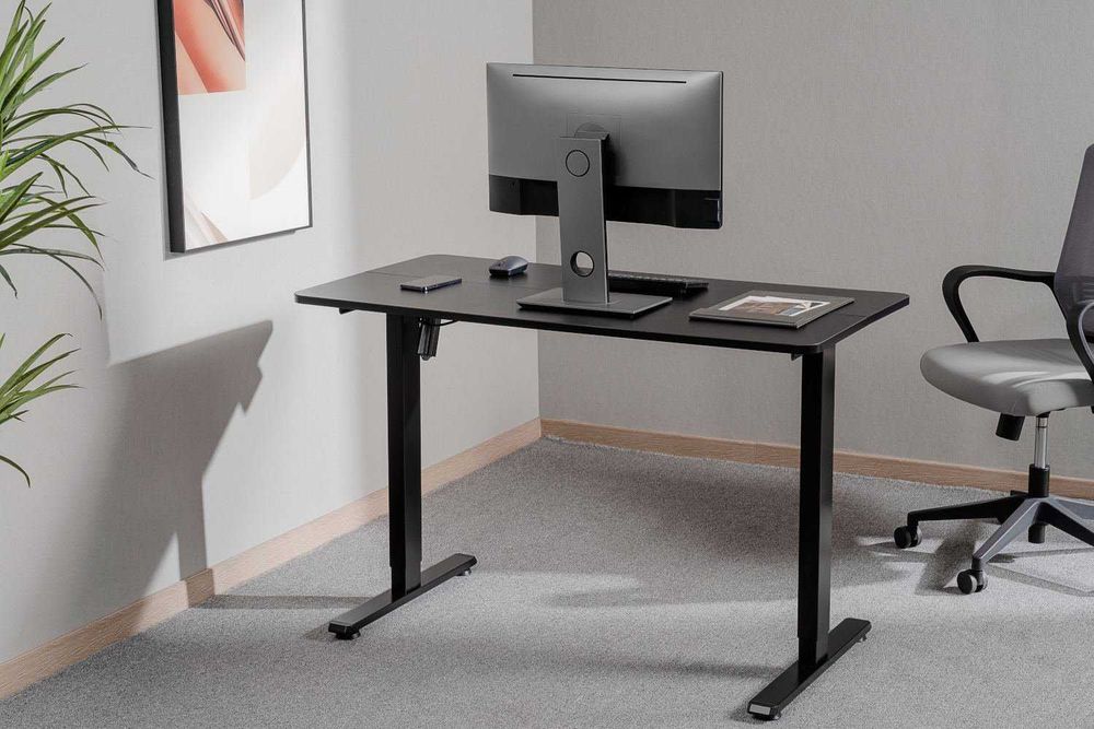 stelaż do biurka czarny z elektryczną regulacją wysokości